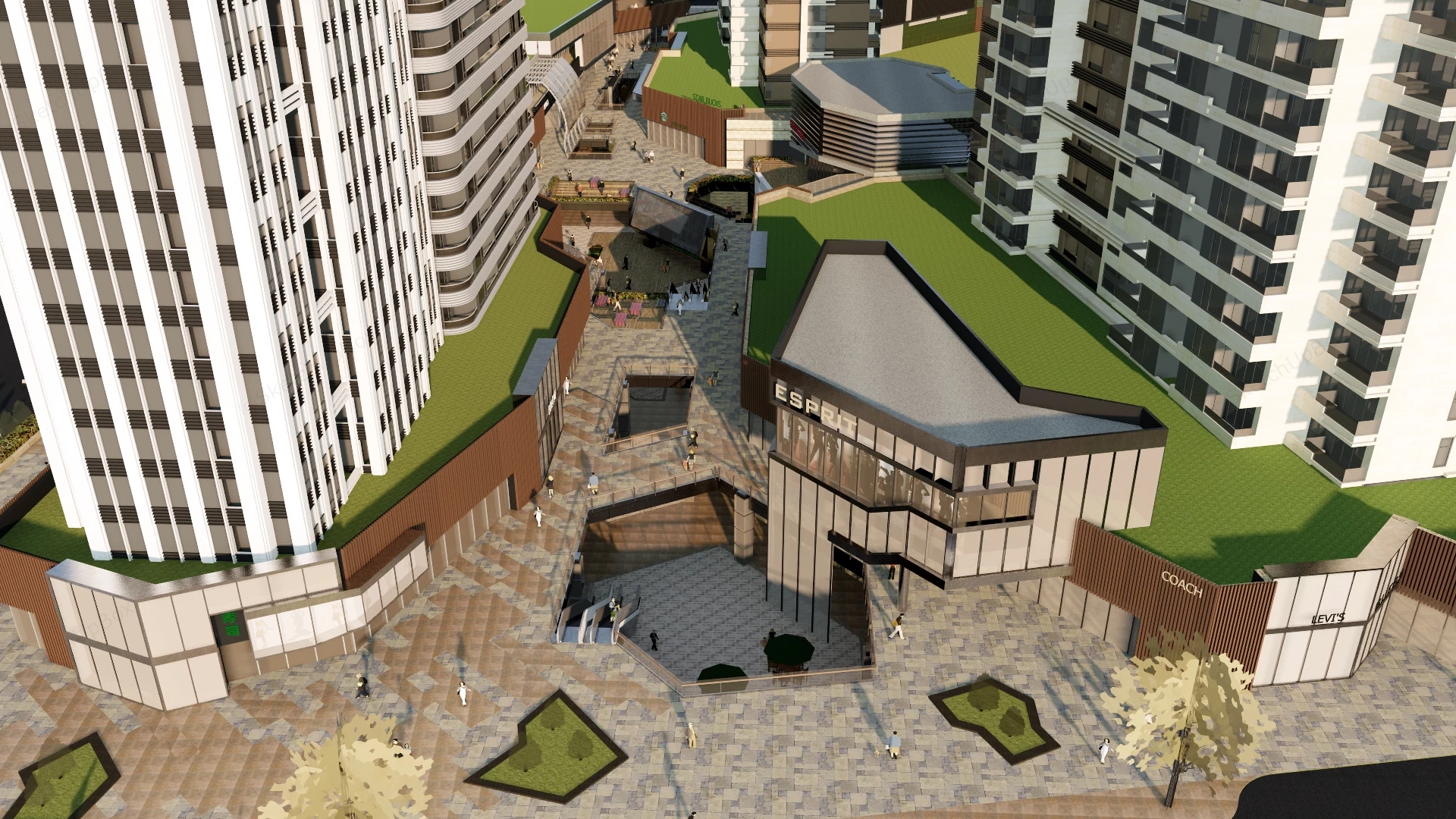Modern Mixed Use Development Project sketchup model preview - SketchupBox