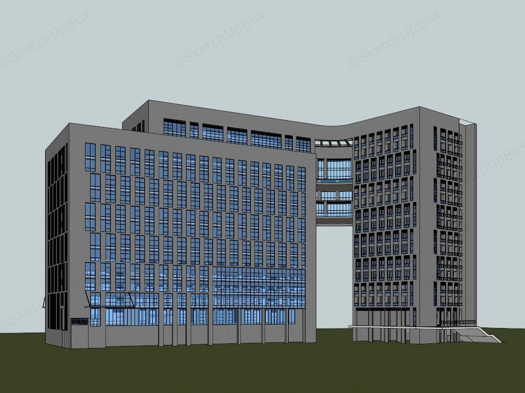 Massive Corporate Building sketchup model preview - SketchupBox