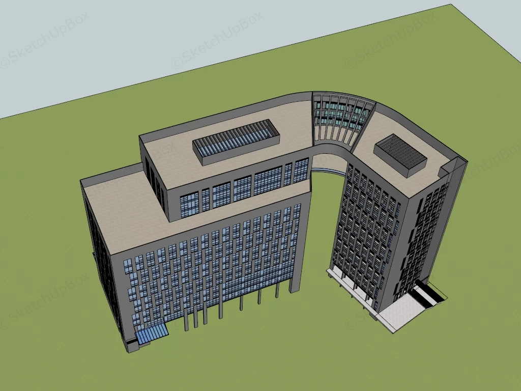 Massive Corporate Building sketchup model preview - SketchupBox