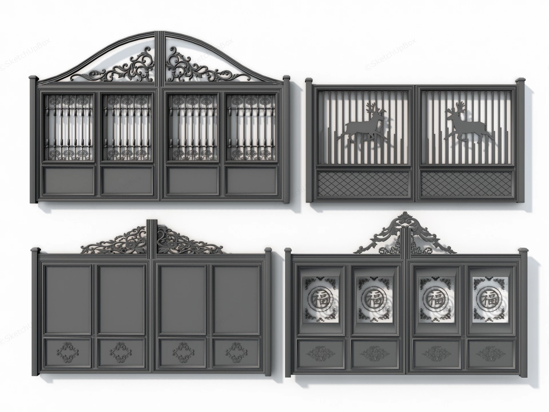 Ornate Driveway Gates sketchup model preview - SketchupBox