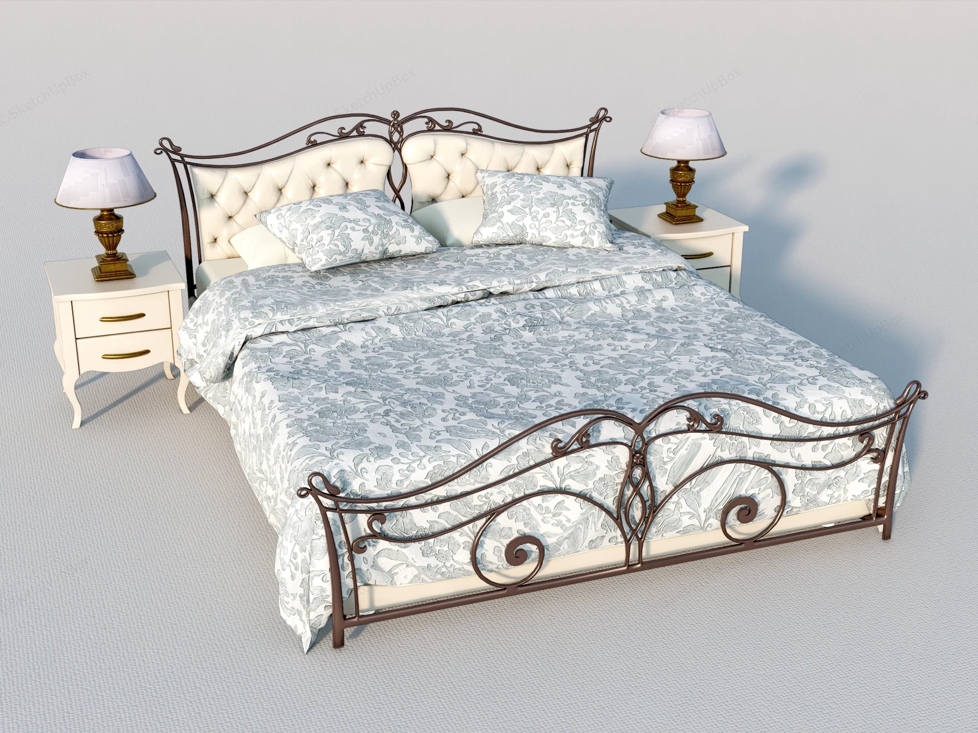 Vintage Inspired Bedroom Furniture Set sketchup model preview - SketchupBox