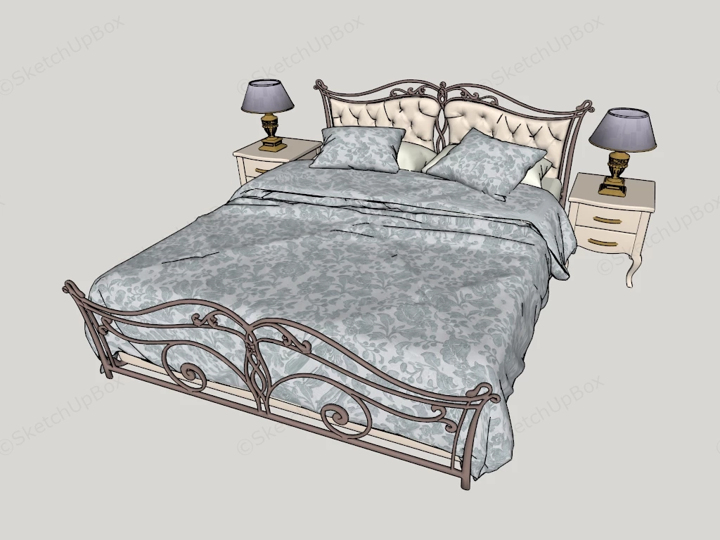 Vintage Inspired Bedroom Furniture Set sketchup model preview - SketchupBox