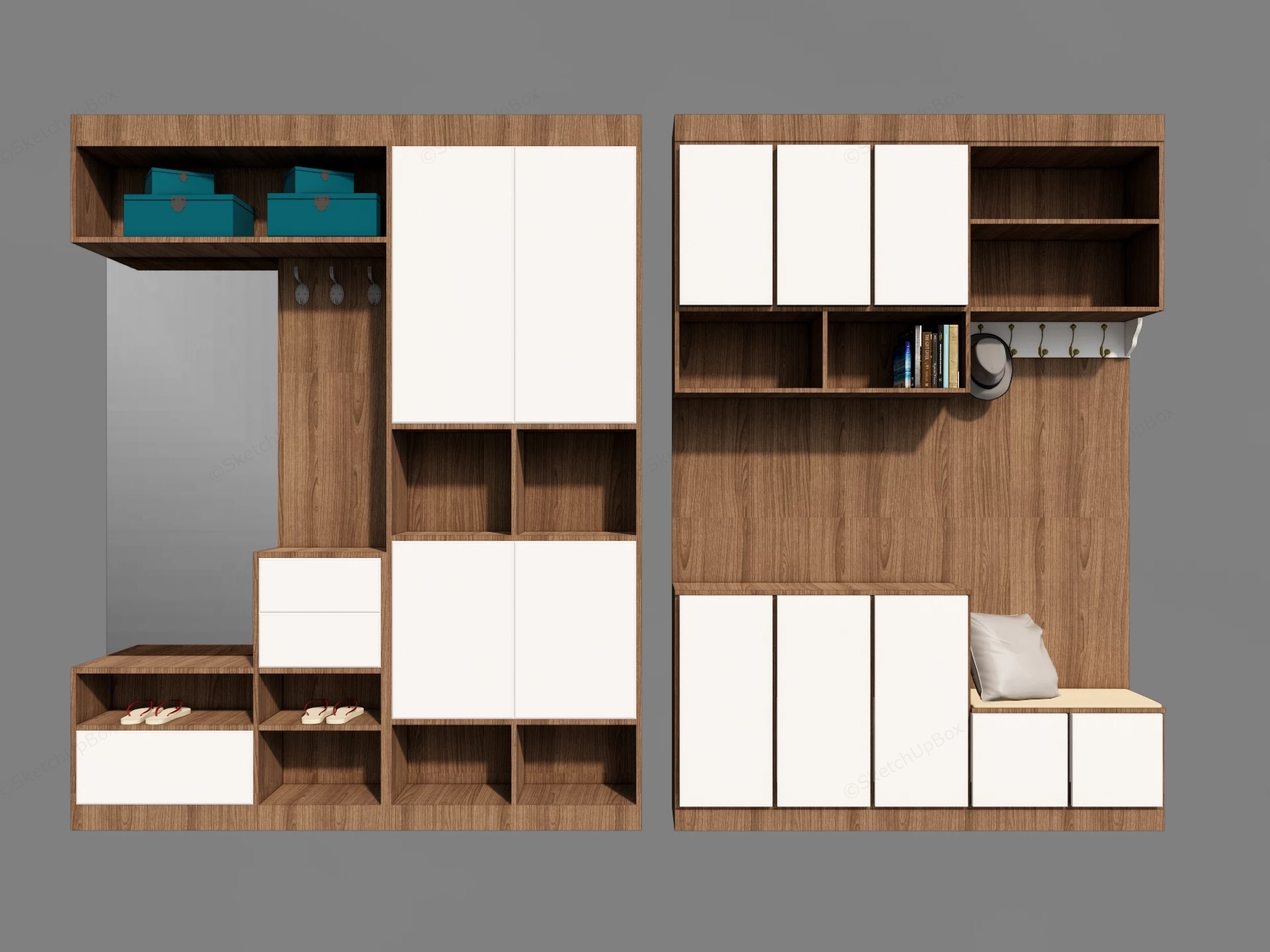 Entryway Wardrobe Systems sketchup model preview - SketchupBox