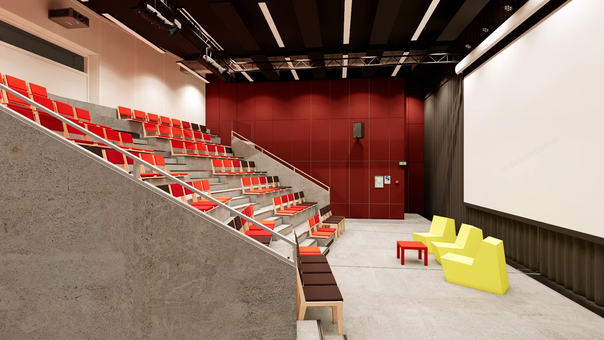 University Auditorium Design sketchup model preview - SketchupBox
