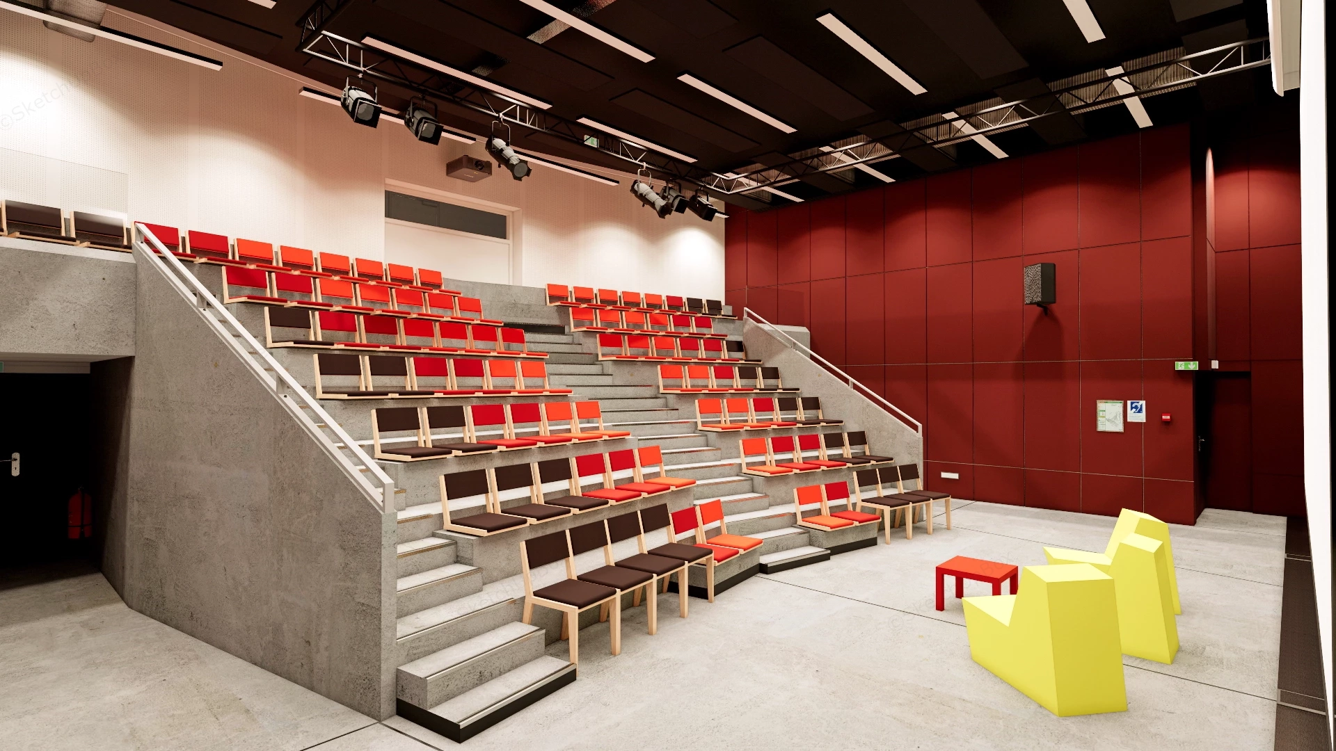 University Auditorium Design sketchup model preview - SketchupBox
