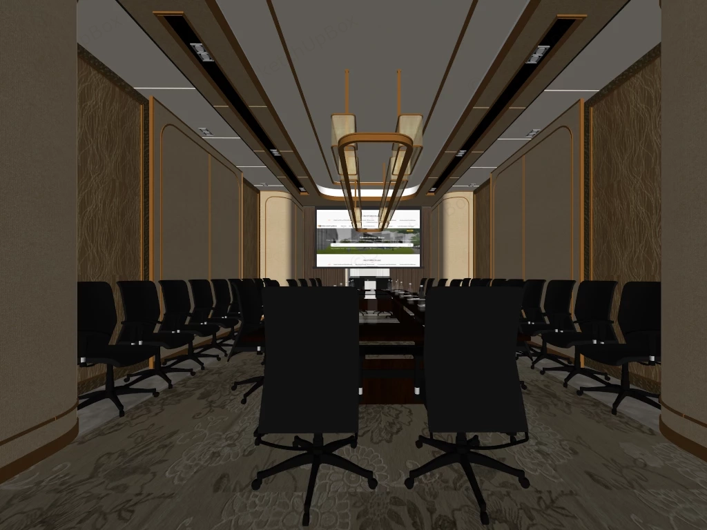 High End Luxury Conference Room sketchup model preview - SketchupBox