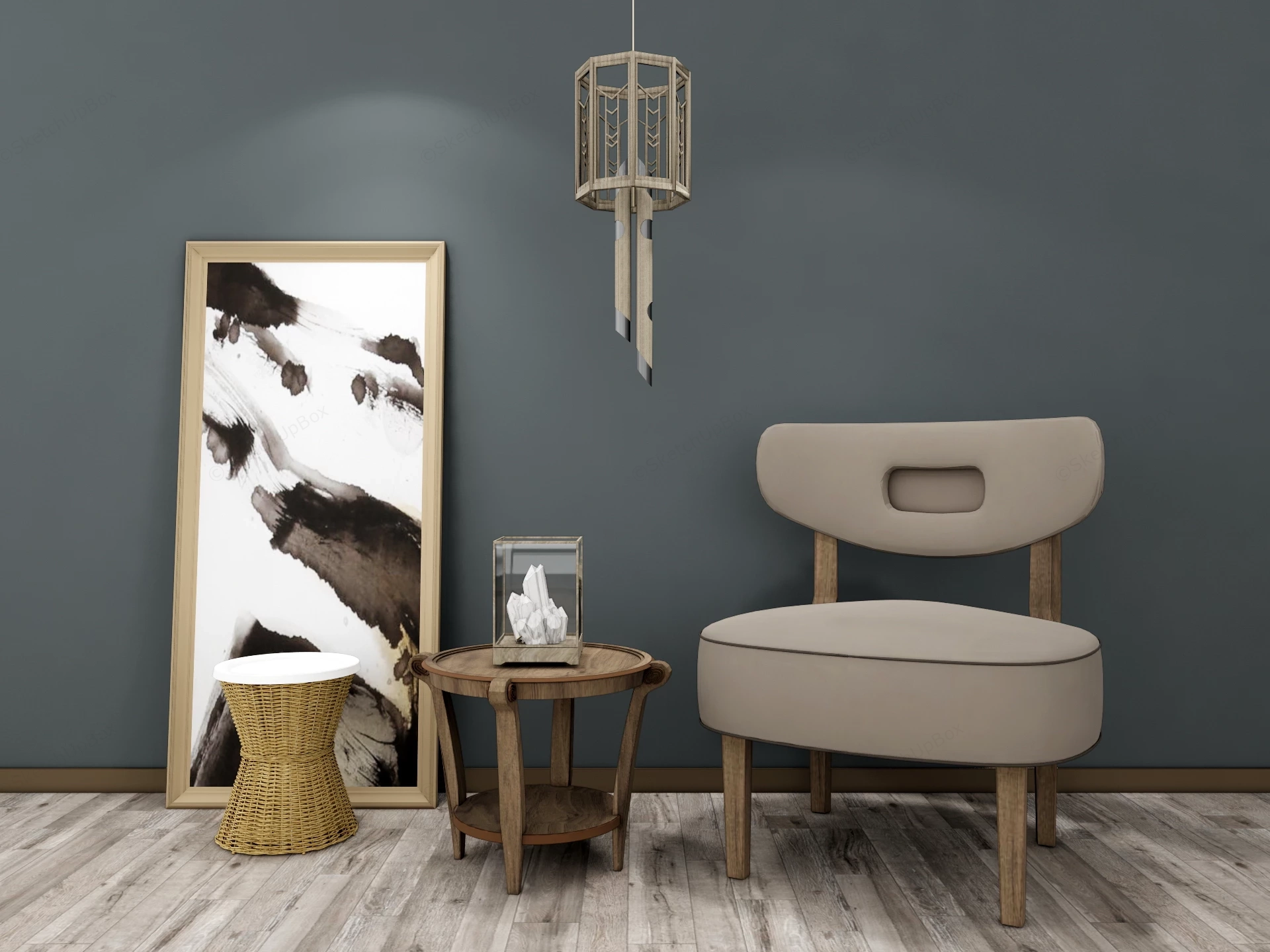 Cozy Nordic Style Reading Nook sketchup model preview - SketchupBox