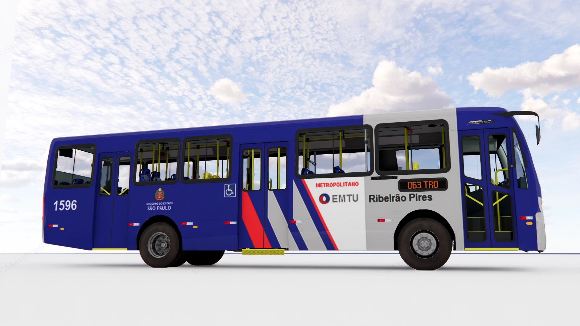 Public Transit Bus sketchup model preview - SketchupBox