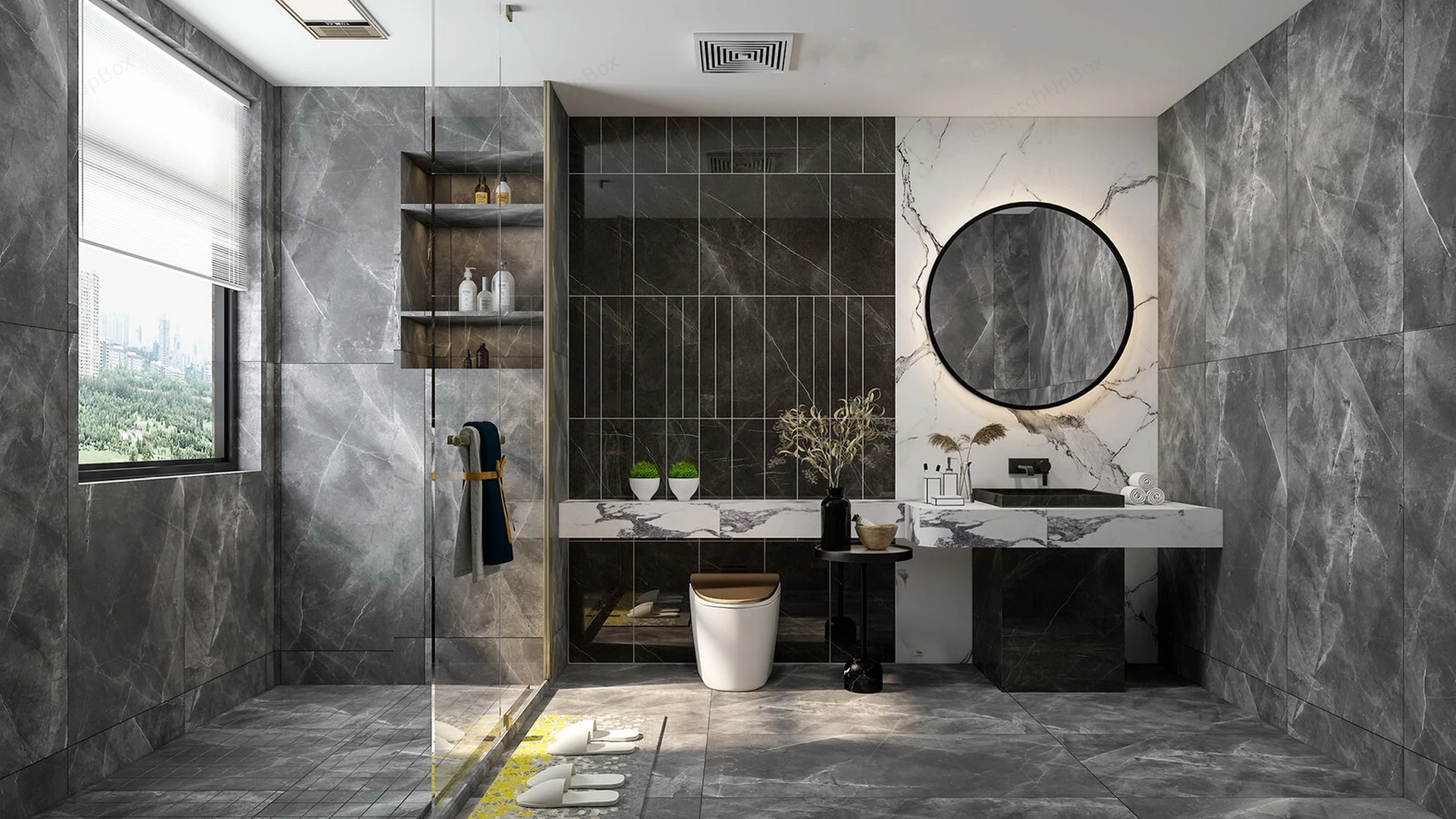 Contemporary Luxury Bathroom Suite sketchup model preview - SketchupBox
