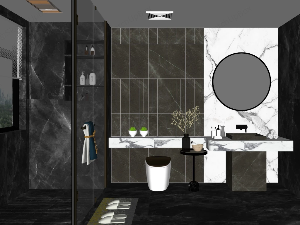 Contemporary Luxury Bathroom Suite sketchup model preview - SketchupBox