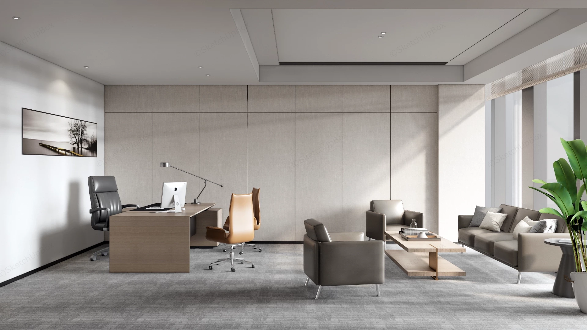 Luxury Executive Office Suite sketchup model preview - SketchupBox