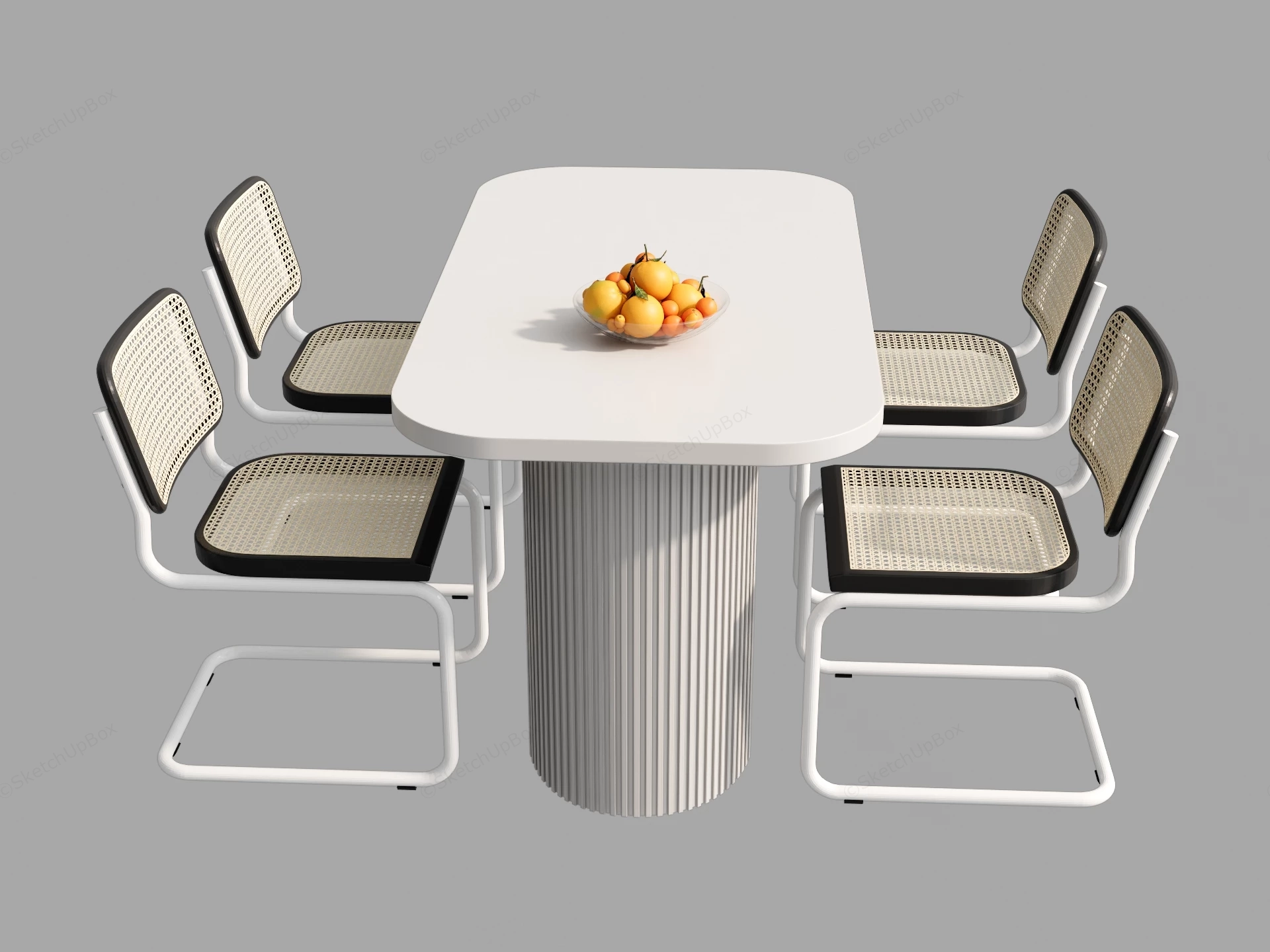 Minimalist Modern Dining Set sketchup model preview - SketchupBox