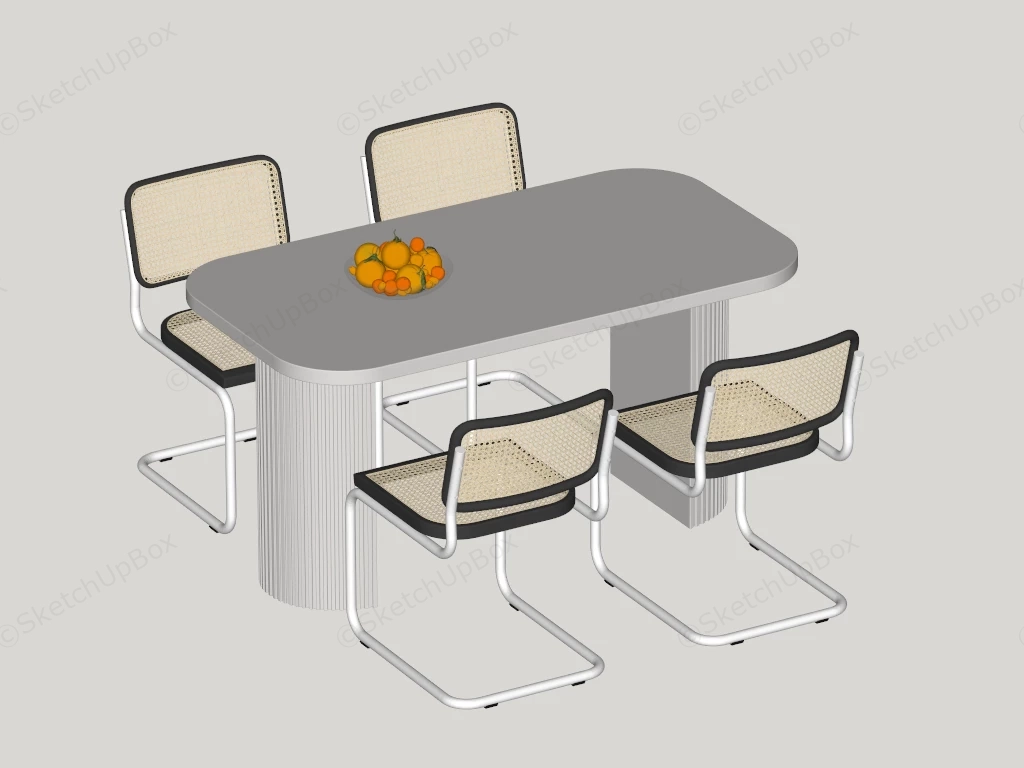Minimalist Modern Dining Set sketchup model preview - SketchupBox