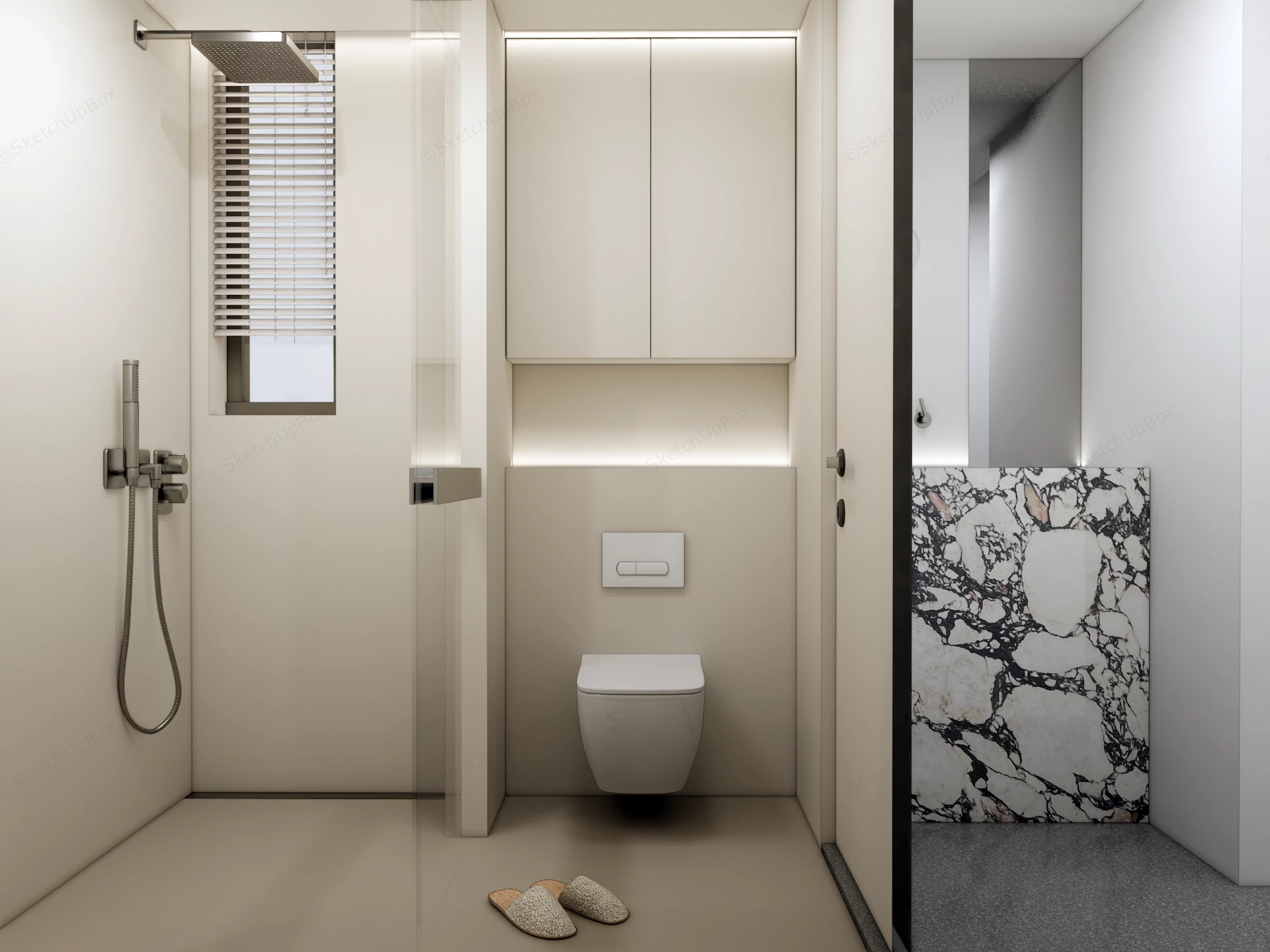 Minimalist Master Bathroom sketchup model preview - SketchupBox