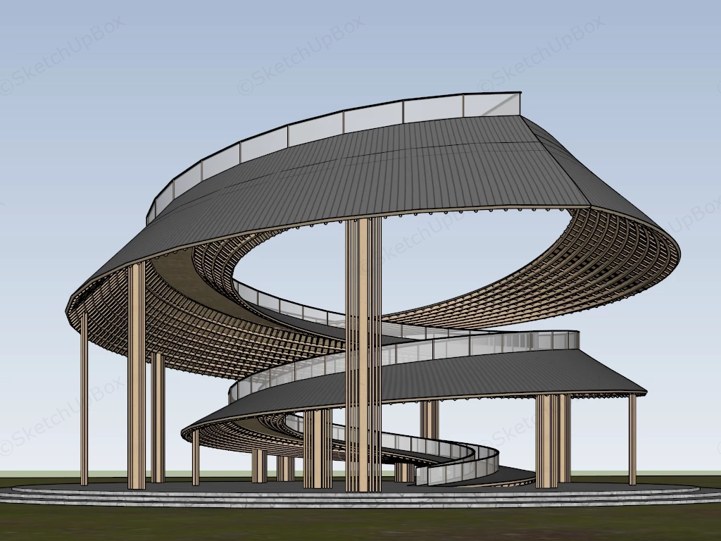 Modern Helical Observation Tower sketchup model preview - SketchupBox