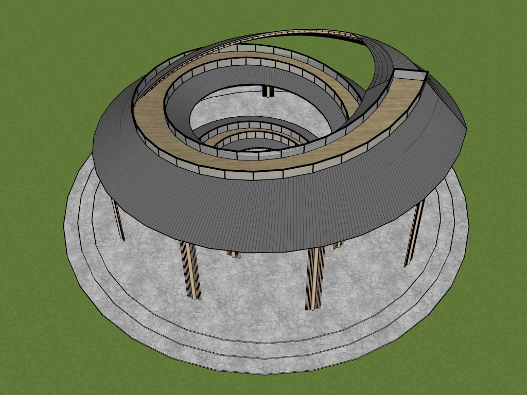 Modern Helical Observation Tower sketchup model preview - SketchupBox