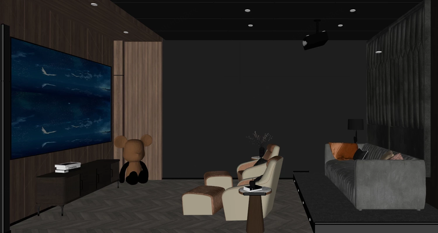 Luxury Home Theater And Media Room sketchup model preview - SketchupBox