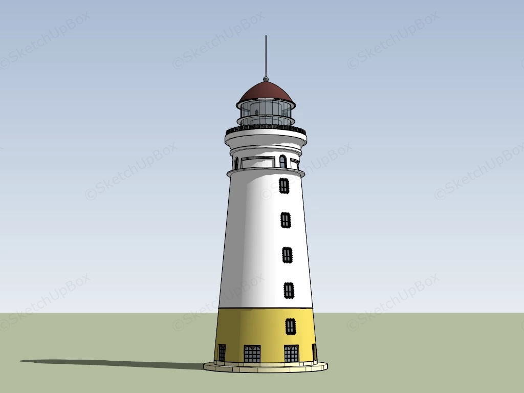 White Lighthouse sketchup model preview - SketchupBox