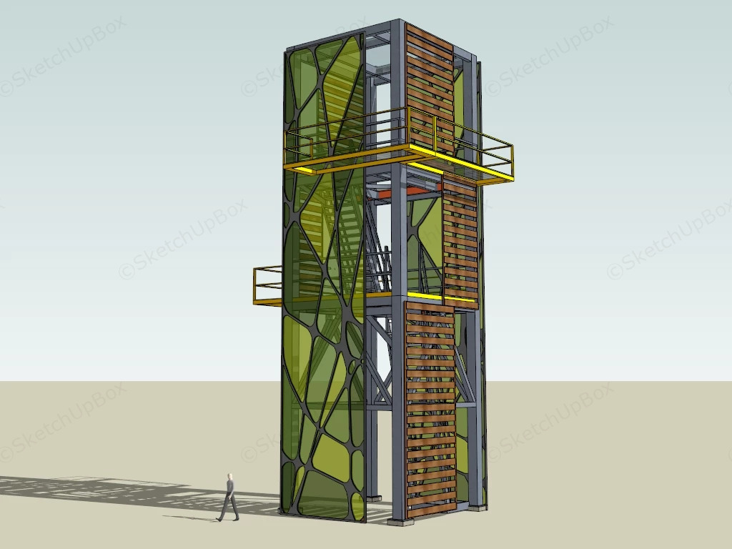 Modern Observation Tower sketchup model preview - SketchupBox