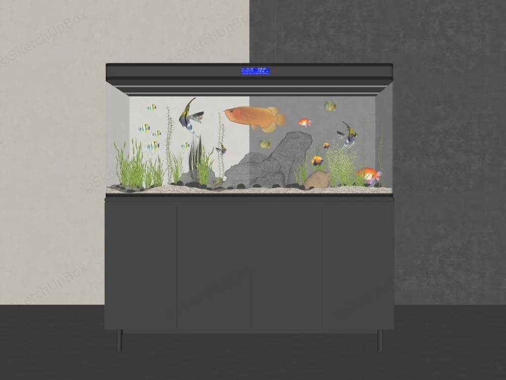 High End Aquarium With Cabinet Stand sketchup model preview - SketchupBox