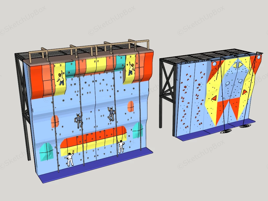 Colorful Rock Climbing Walls sketchup model preview - SketchupBox