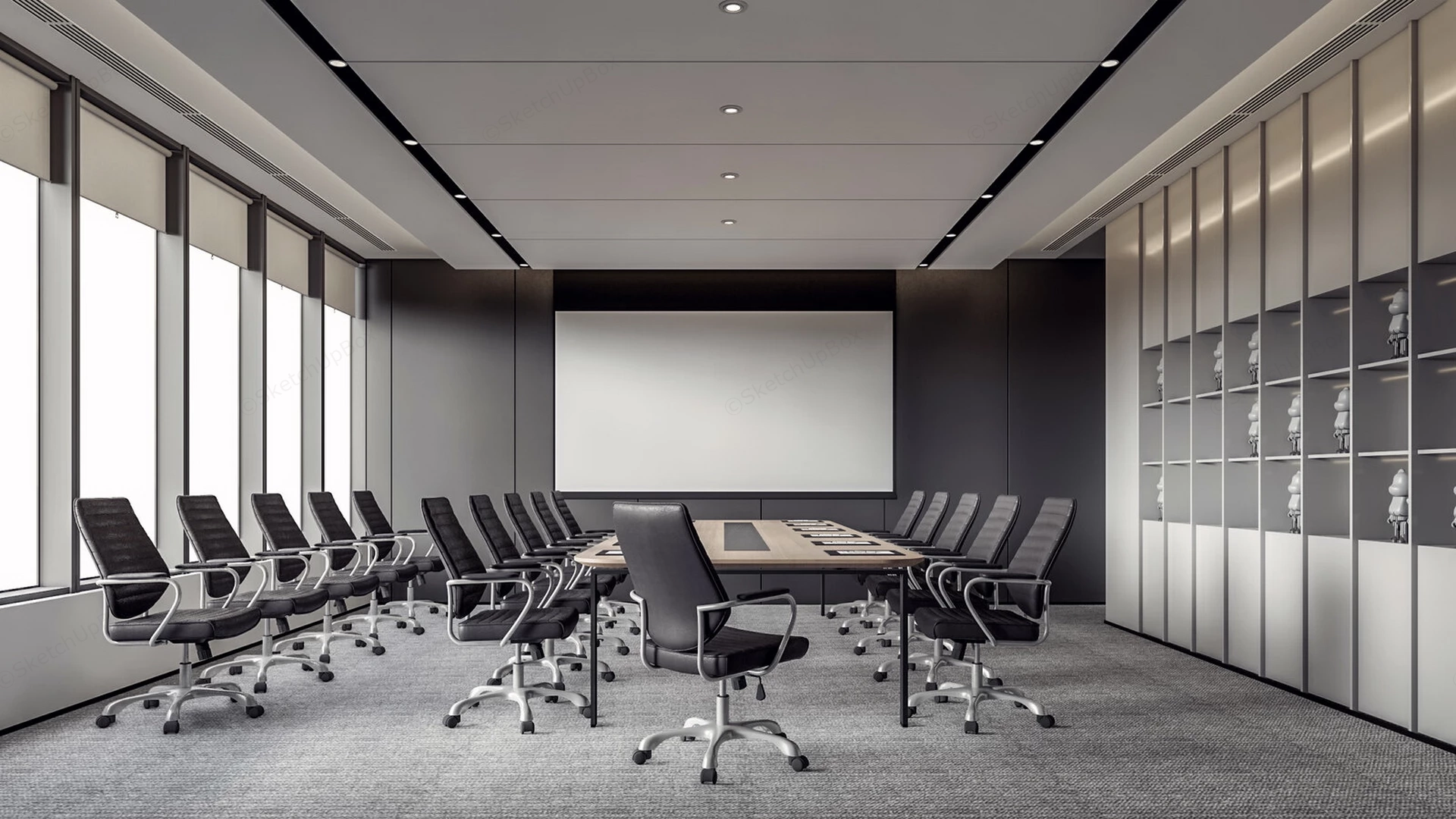 Spacious Modern Corporate Conference Room sketchup model preview - SketchupBox