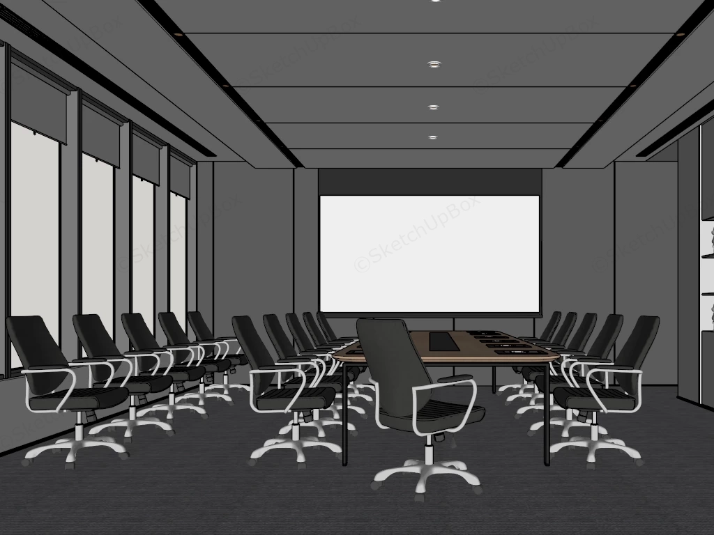 Spacious Modern Corporate Conference Room sketchup model preview - SketchupBox