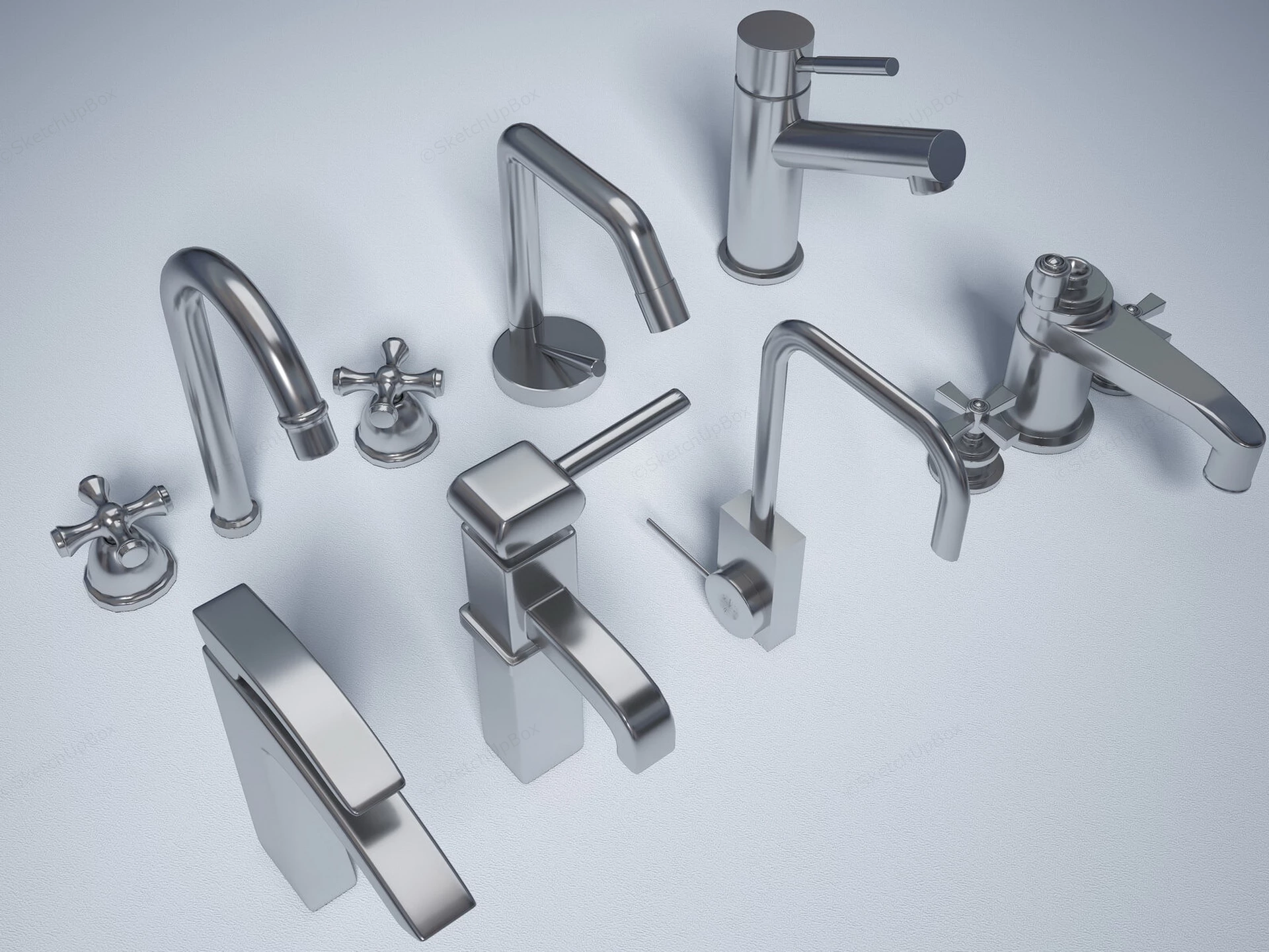Modern And Classic Bathroom Faucets sketchup model preview - SketchupBox