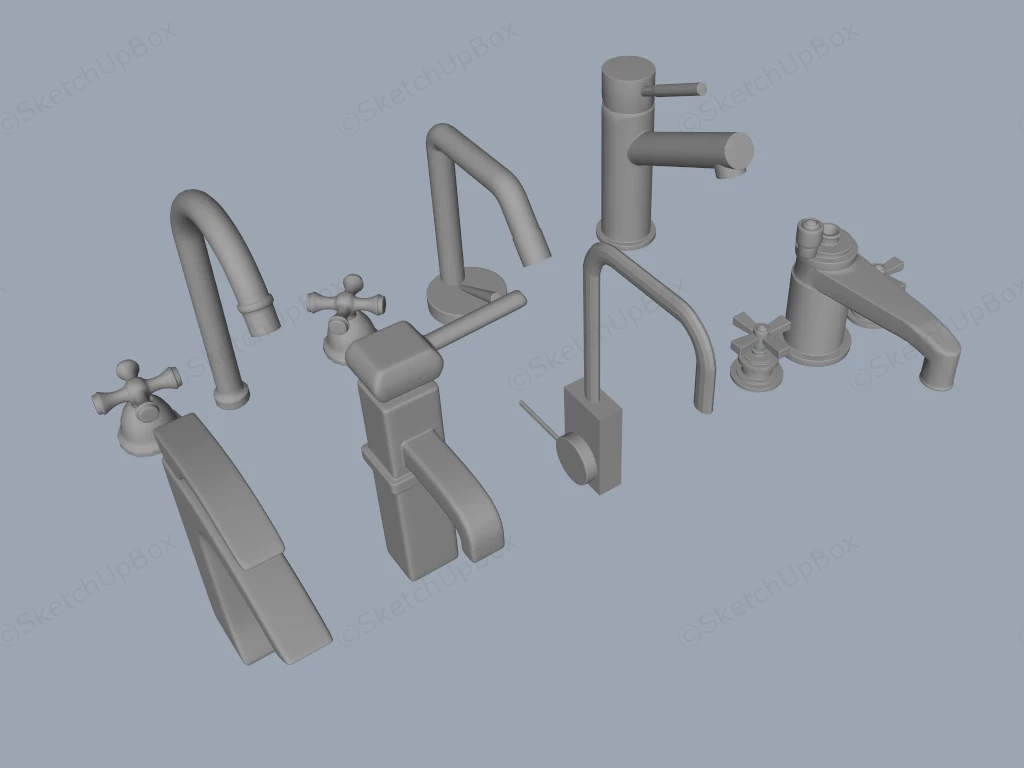 Modern And Classic Bathroom Faucets sketchup model preview - SketchupBox