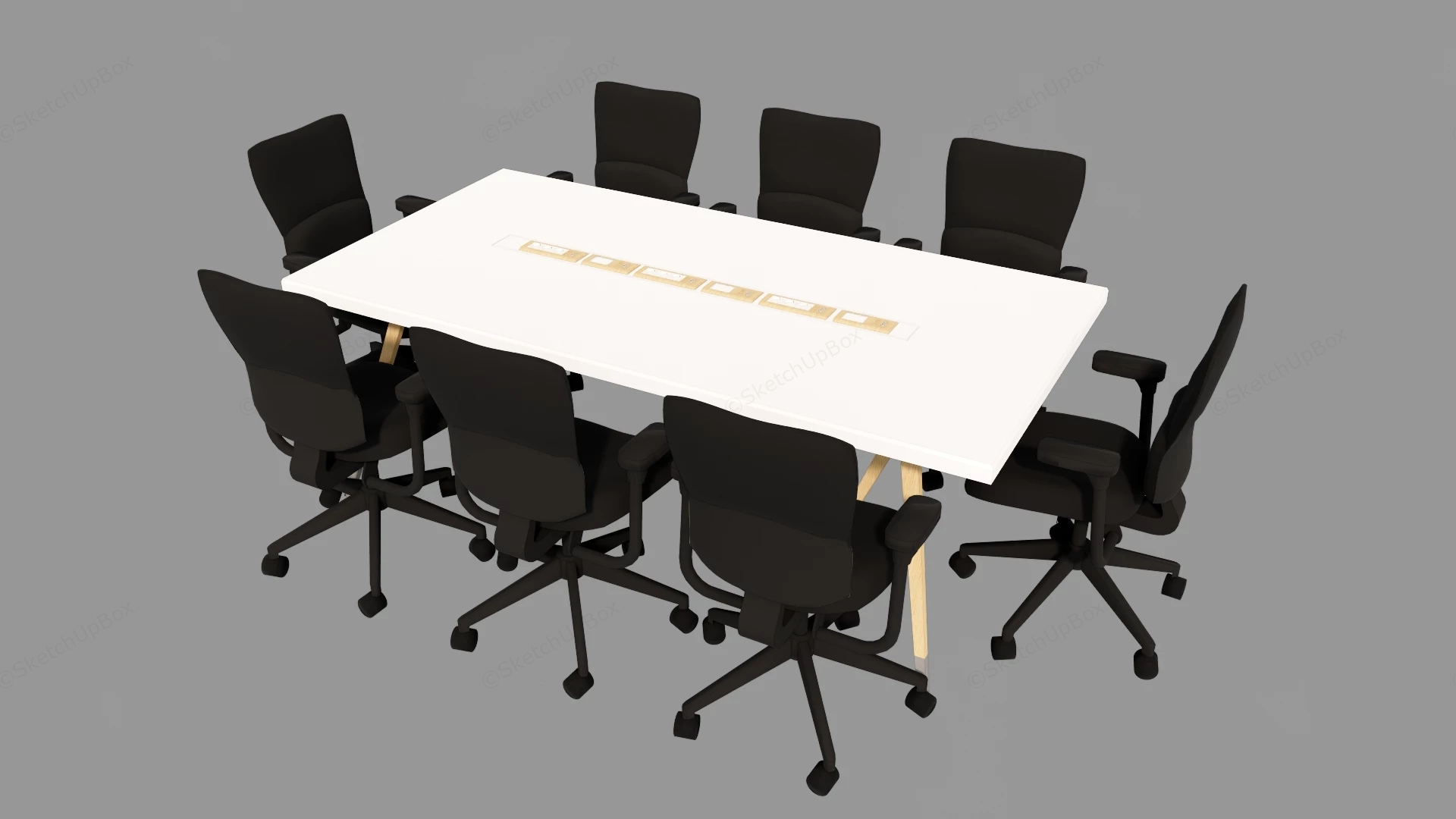 Modern Conference Table Setup sketchup model preview - SketchupBox