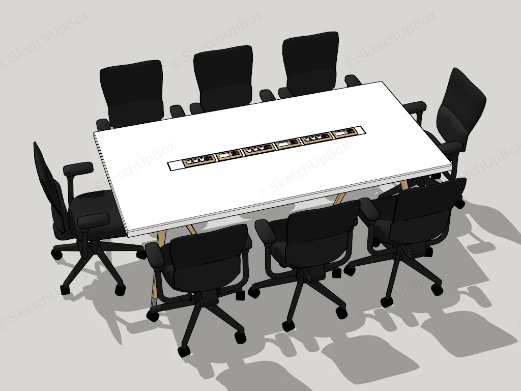Modern Conference Table Setup sketchup model preview - SketchupBox