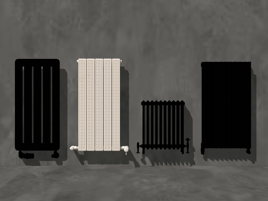 Vertical Heating Radiators sketchup model preview - SketchupBox