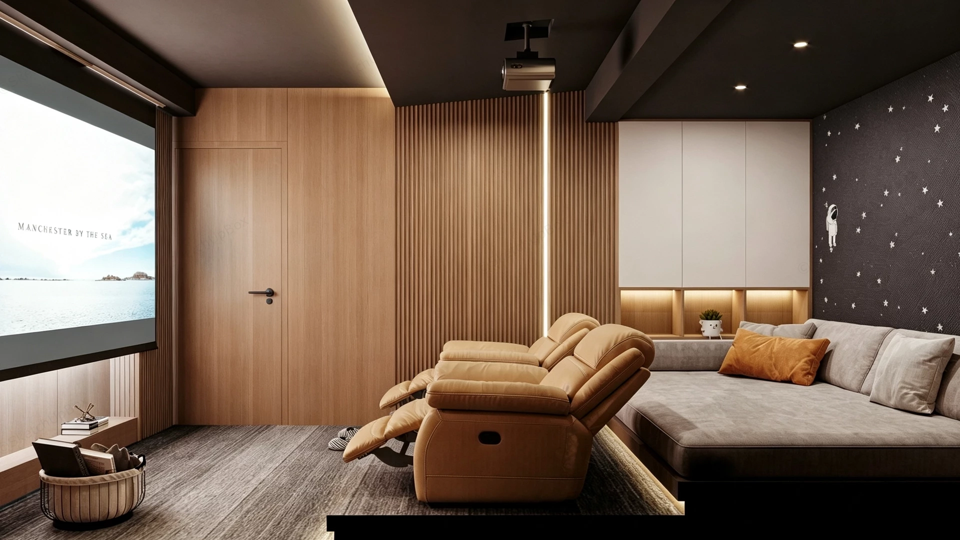Modern Home Theater Room sketchup model preview - SketchupBox