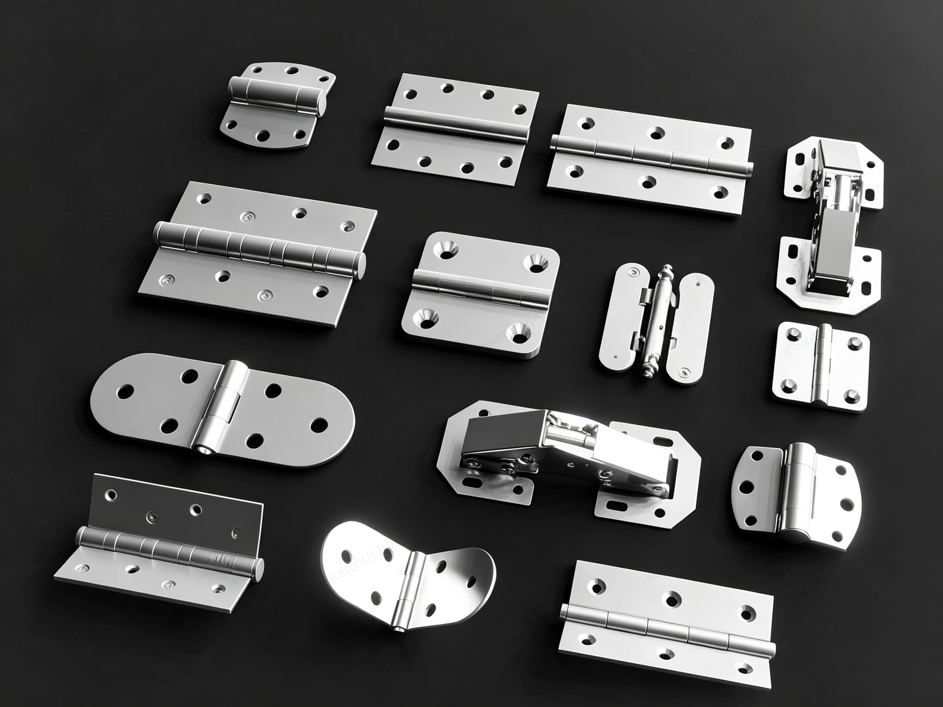 Mechanical Hardware Hinges sketchup model preview - SketchupBox