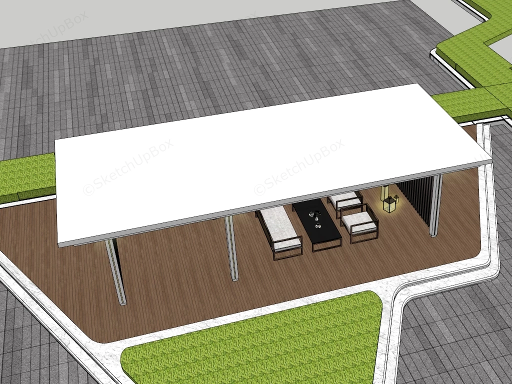 Modern Minimalist Pavilion sketchup model preview - SketchupBox