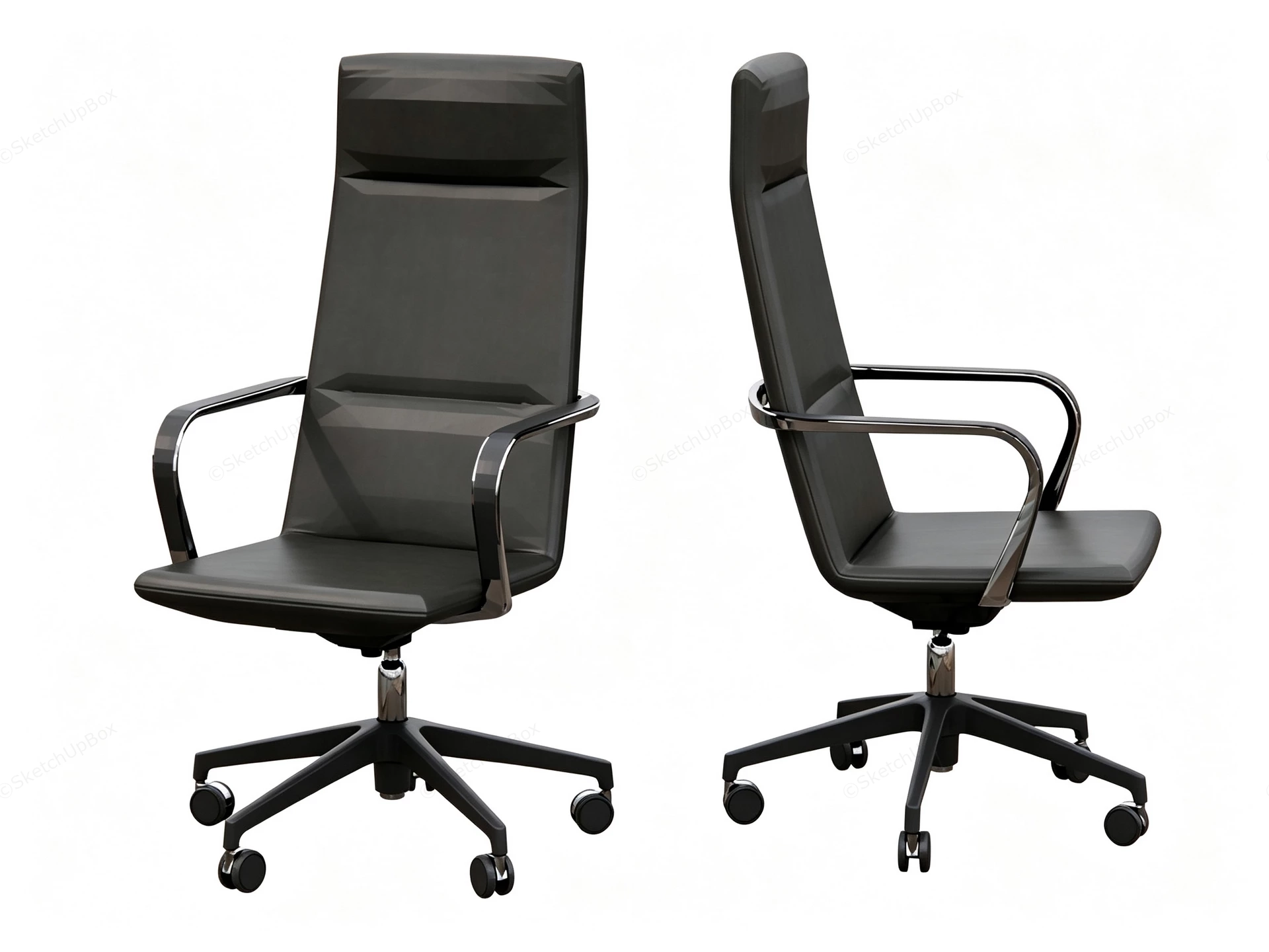 High Back Executive Office Chair sketchup model preview - SketchupBox