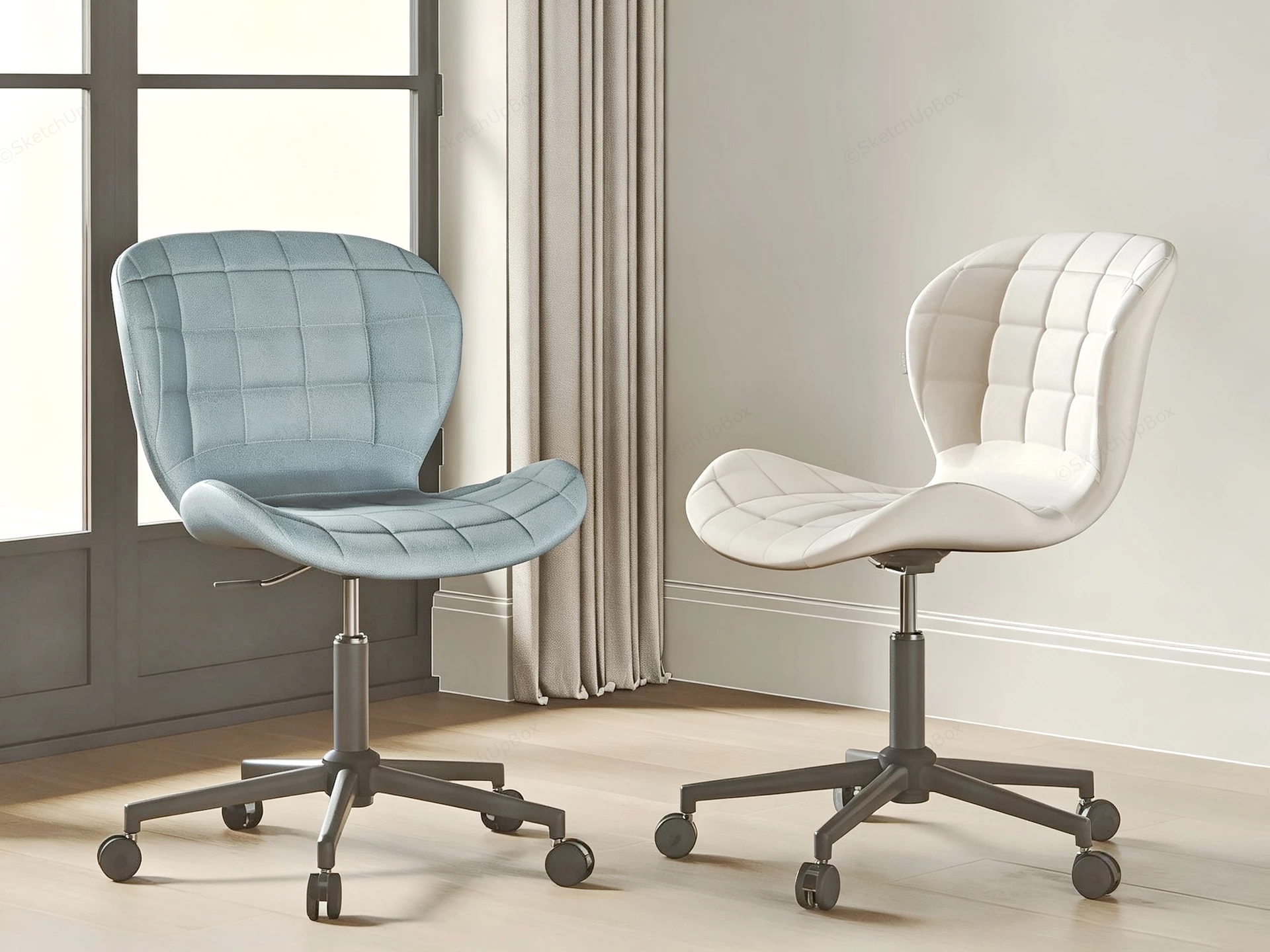 Contemporary Swivel Chairs sketchup model preview - SketchupBox