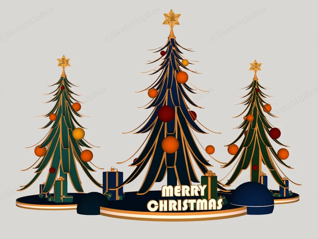 Modern Christmas Display Set sketchup model preview - SketchupBox