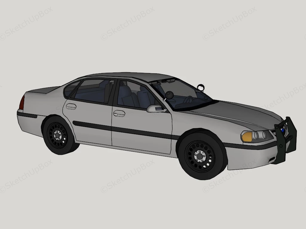 Chevrolet Impala Police Car sketchup model preview - SketchupBox
