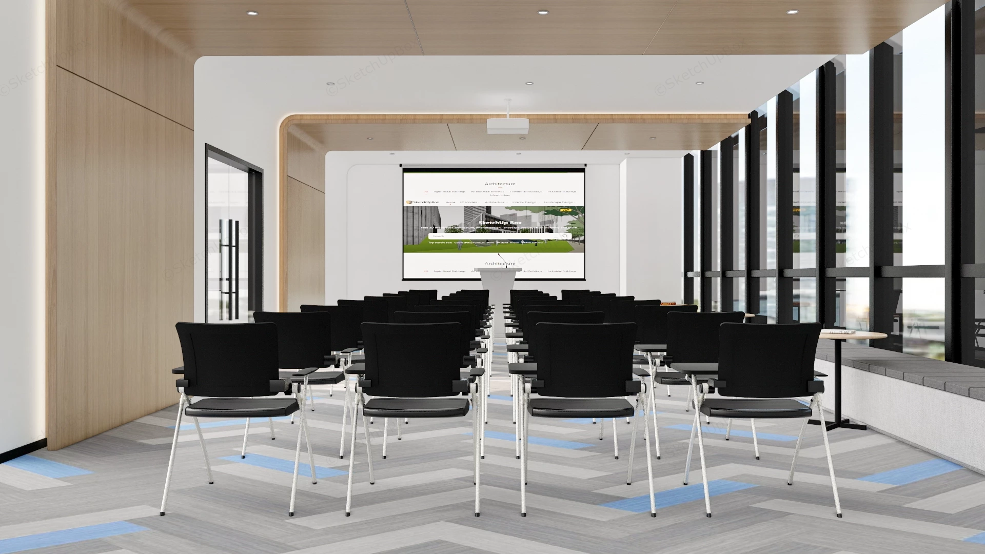 Modern Corporate Training Room sketchup model preview - SketchupBox