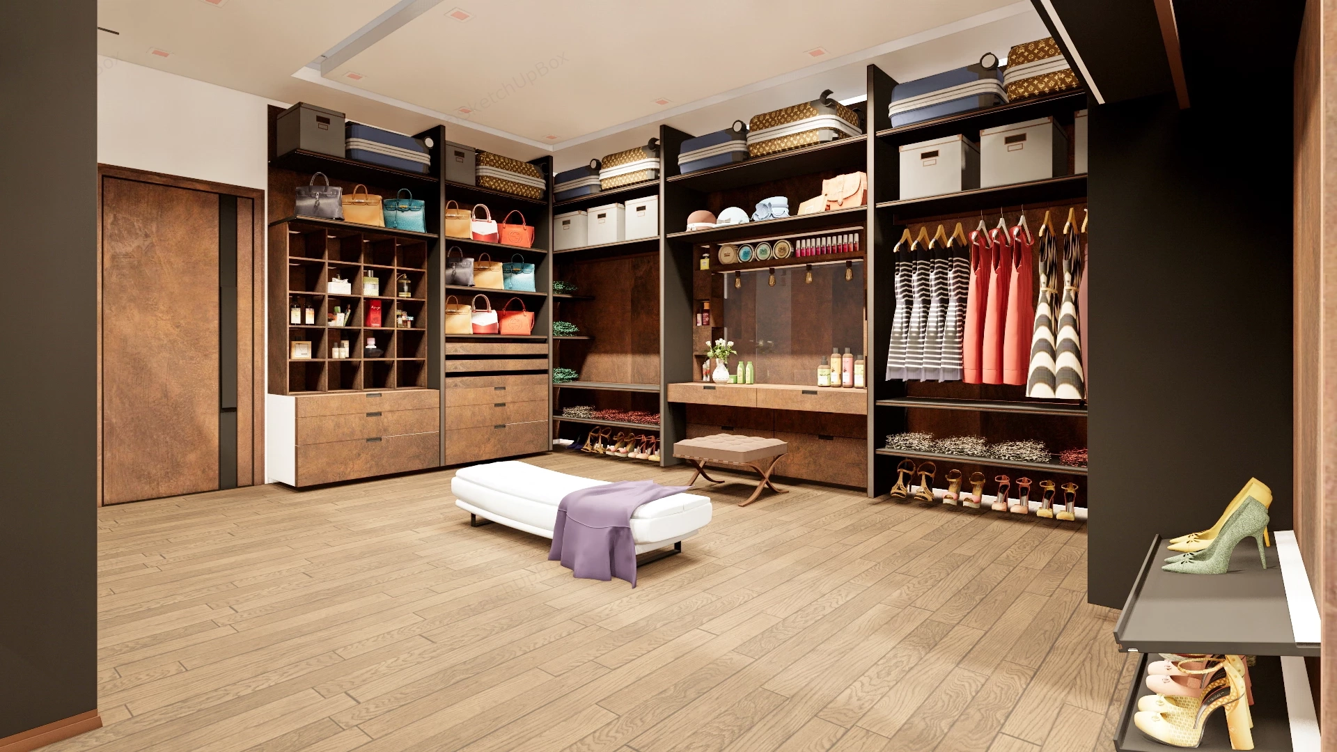 Luxury Master Walk In Closet And Dressing Room sketchup model preview - SketchupBox