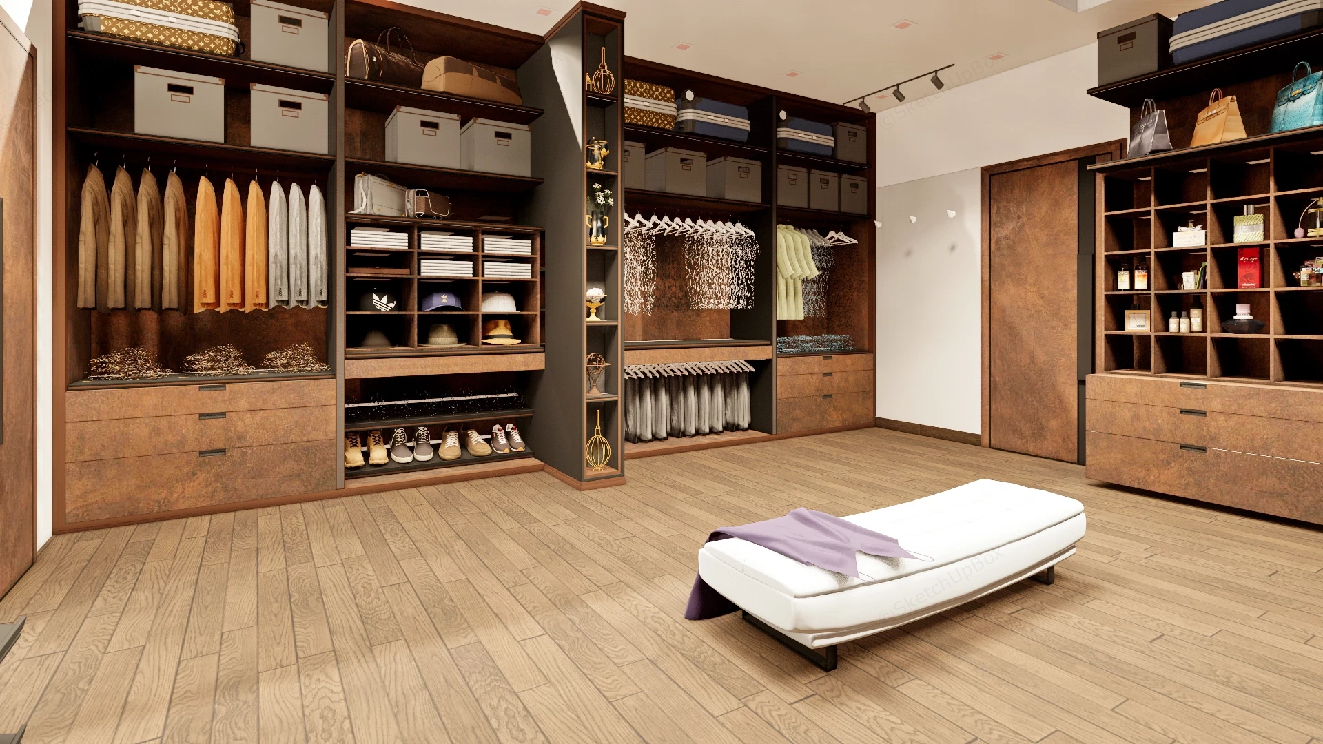 Luxury Master Walk In Closet And Dressing Room sketchup model preview - SketchupBox