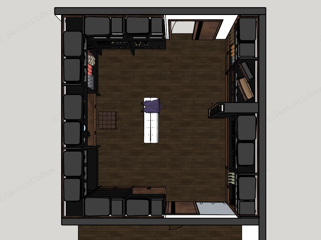 Luxury Master Walk In Closet And Dressing Room sketchup model preview - SketchupBox
