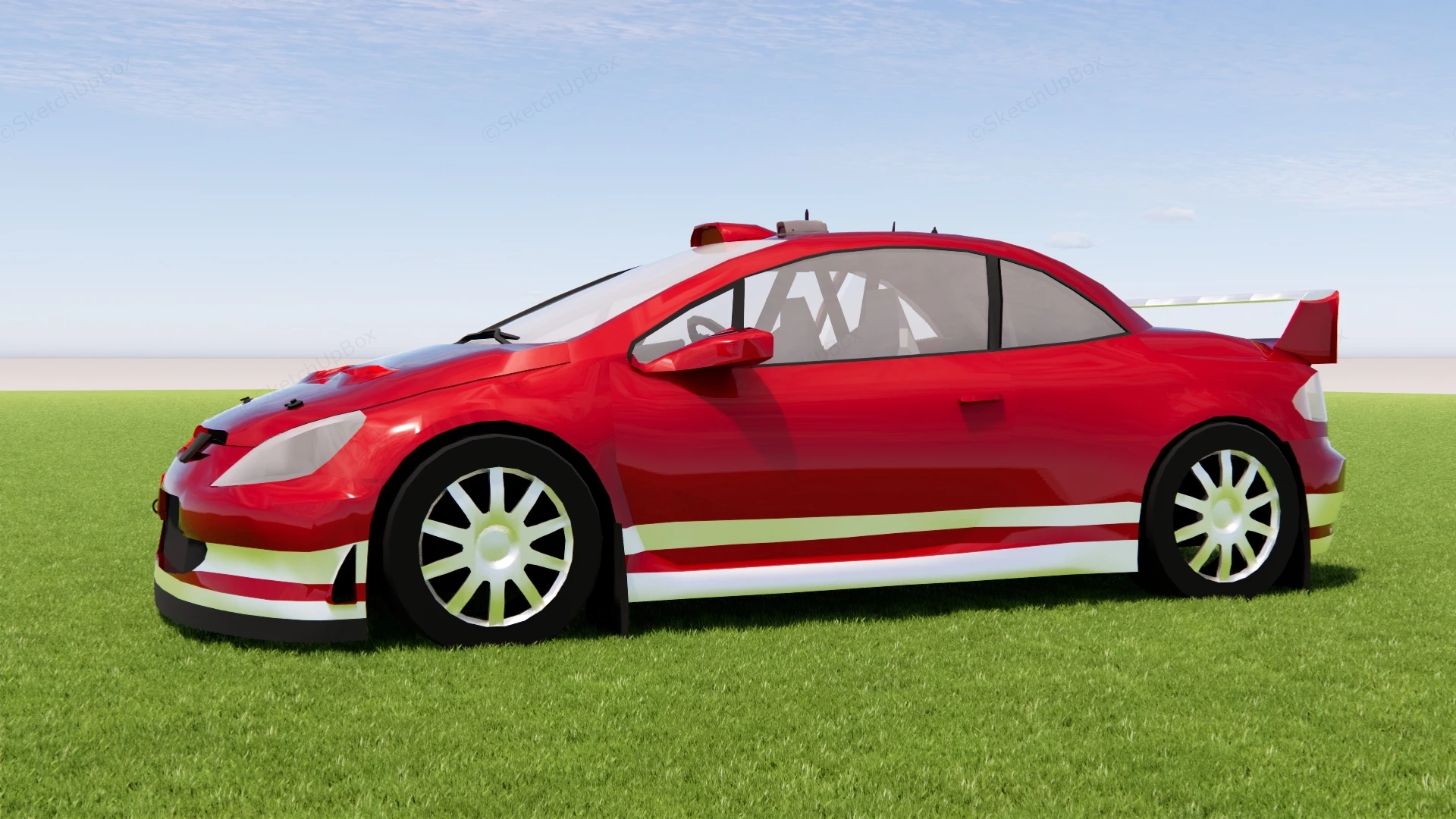 Peugeot 307 WRC Rally Car sketchup model preview - SketchupBox