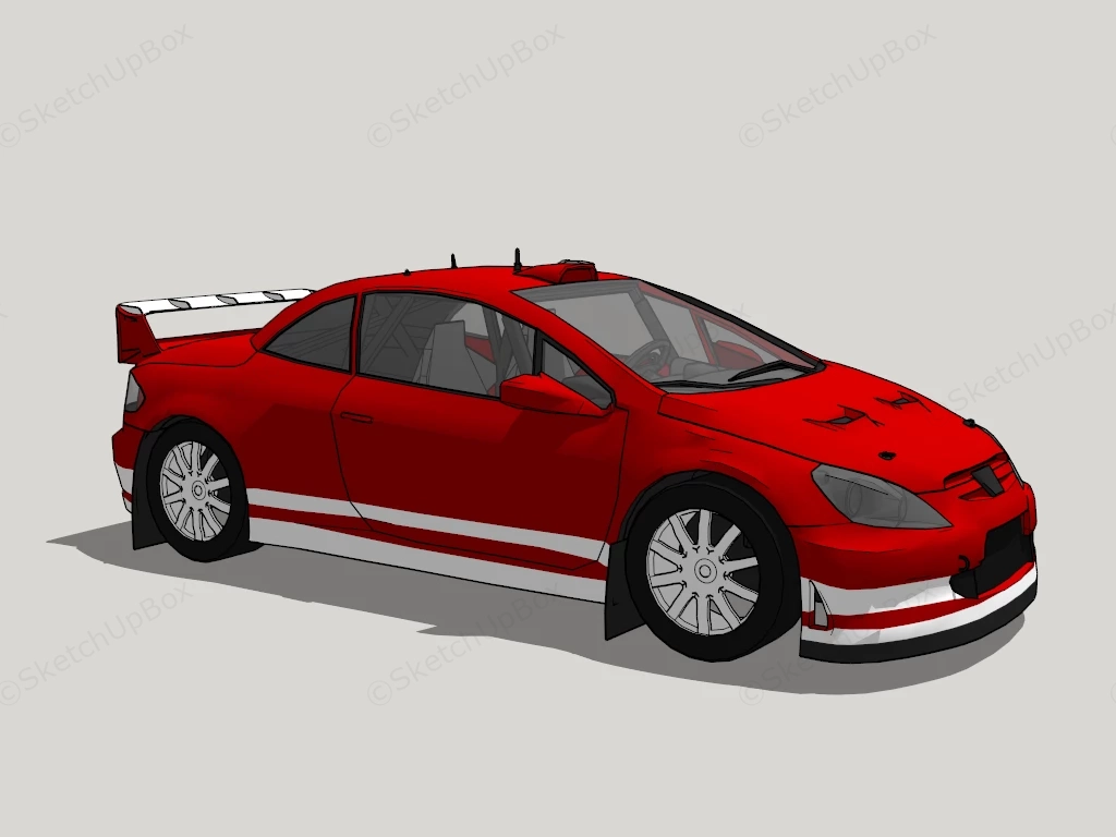 Peugeot 307 WRC Rally Car sketchup model preview - SketchupBox