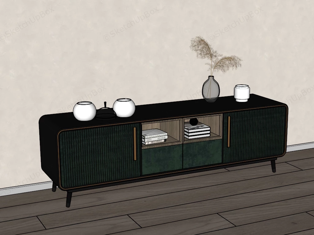 Elegant Modern Fluted Sideboard sketchup model preview - SketchupBox