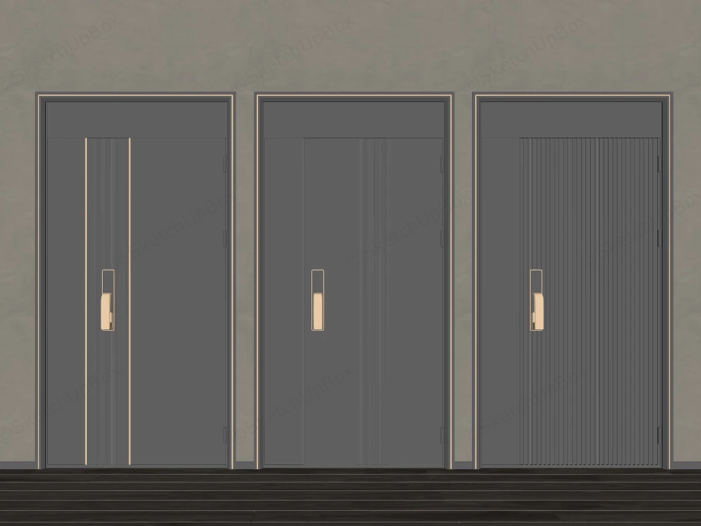 Luxury Armored Security Entrance Doors sketchup model preview - SketchupBox
