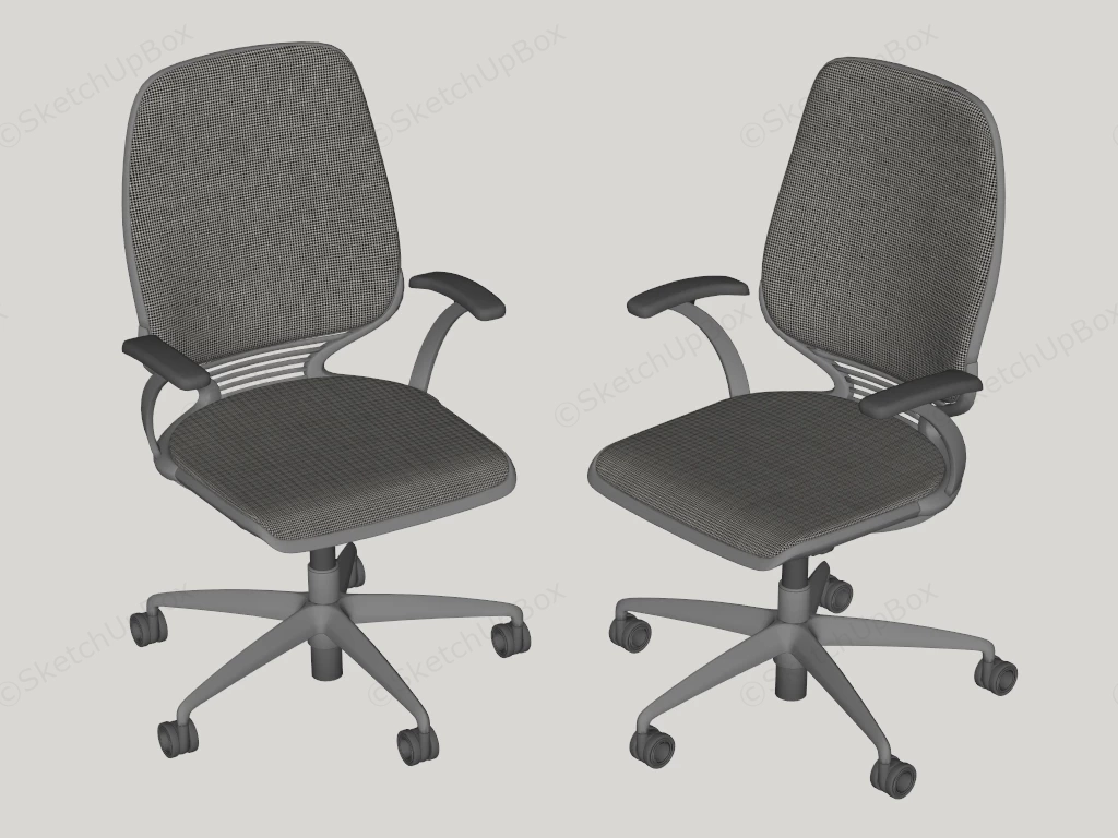 Mid Back Ergonomic Mesh Task Chairs sketchup model preview - SketchupBox