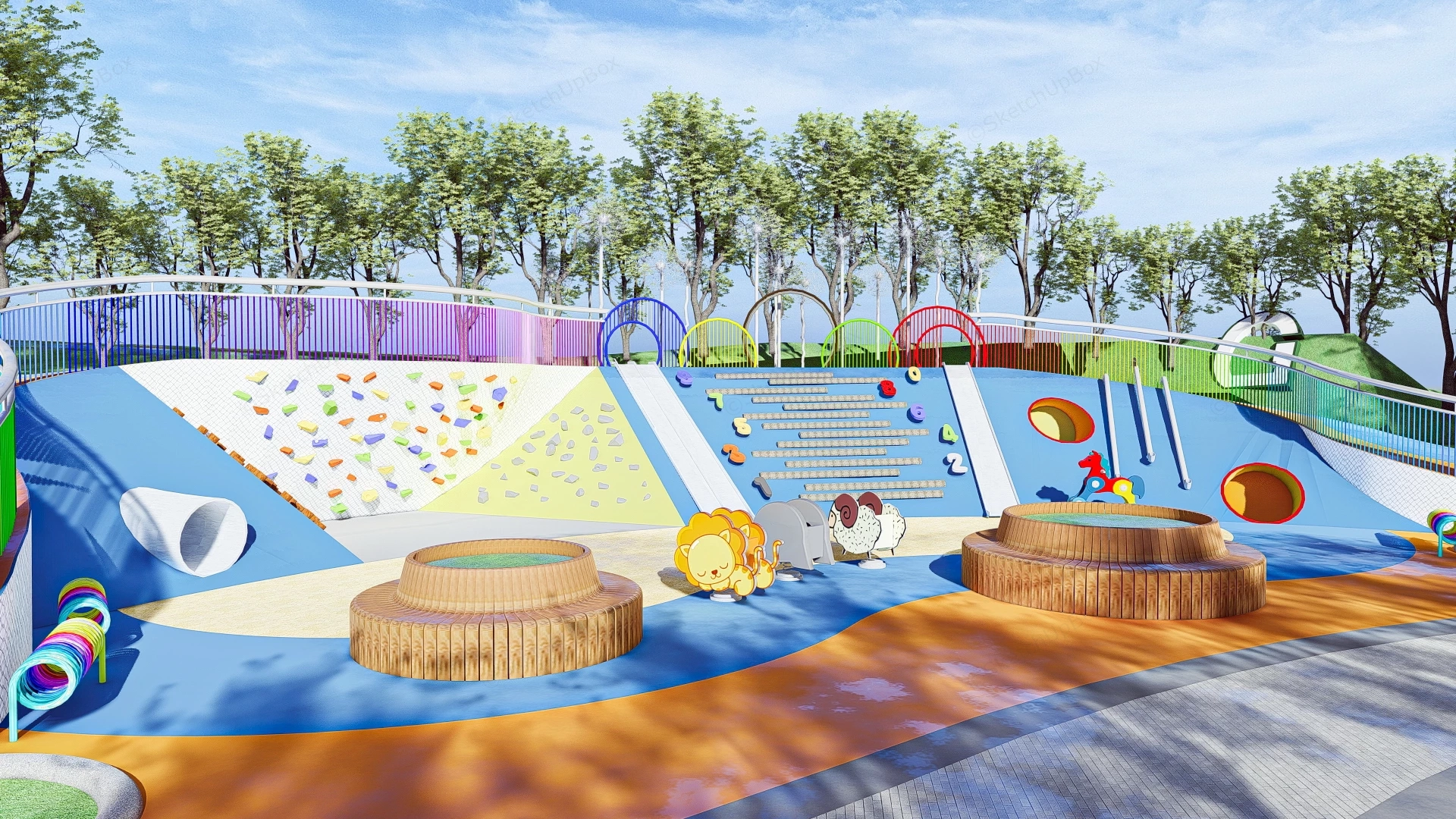 Inclusive Playground Park sketchup model preview - SketchupBox