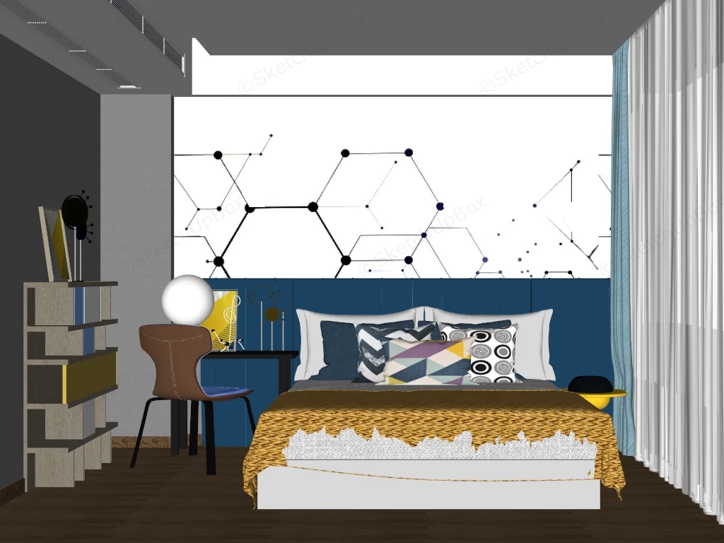 Modern Teenager's Bedroom sketchup model preview - SketchupBox